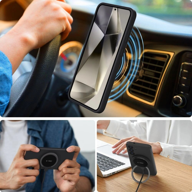 Tech-Protect silikona MagSafe vāciņš Samsung Galaxy S26+, melns