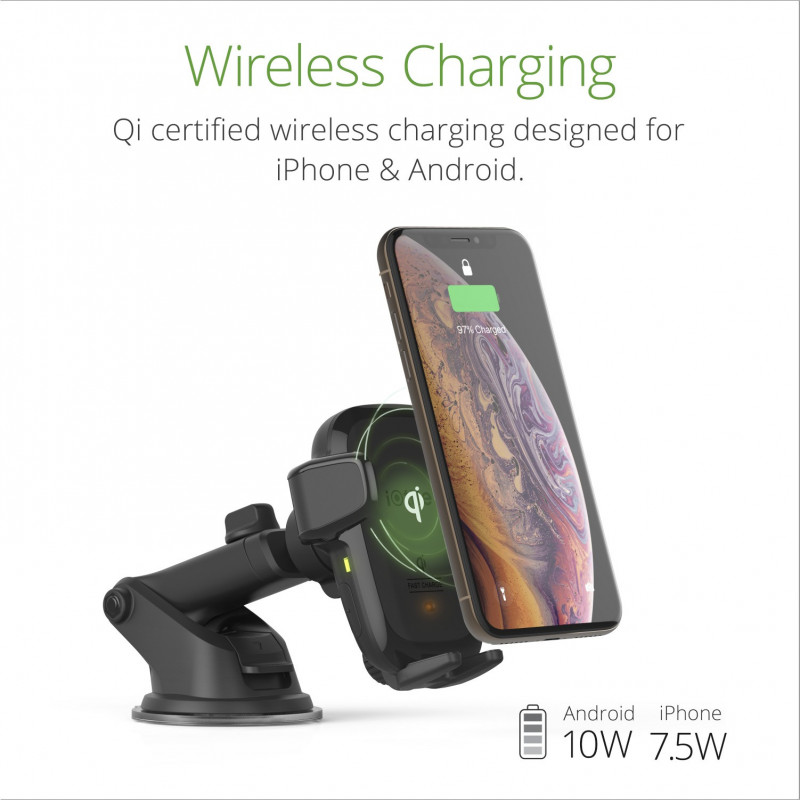 iOttie Auto Sense bezvadu automašīnas stiprinājums ar bezvadu uzlādi (7.5 W iPhone, 10 W Android)
