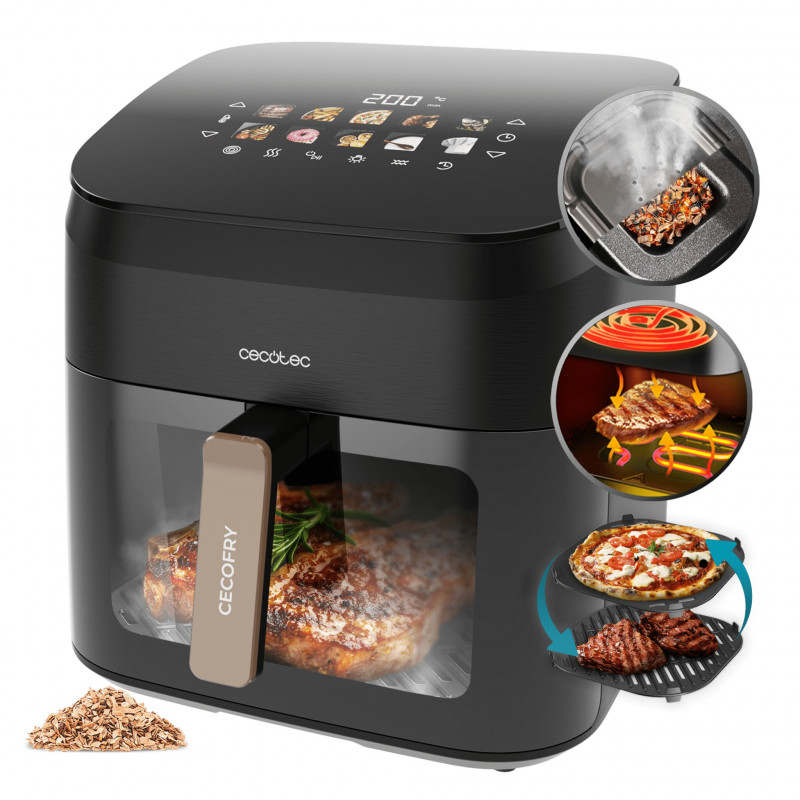 Cecotec Cecofry&Grill Smokin' 8500 gaisa friteris, 8.5 L, 2200 W, melns