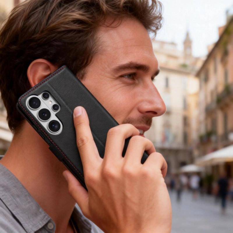 Tech-Protect maciņa tipa vāciņš Samsung Galaxy S26 Ultra, melns/sarkans