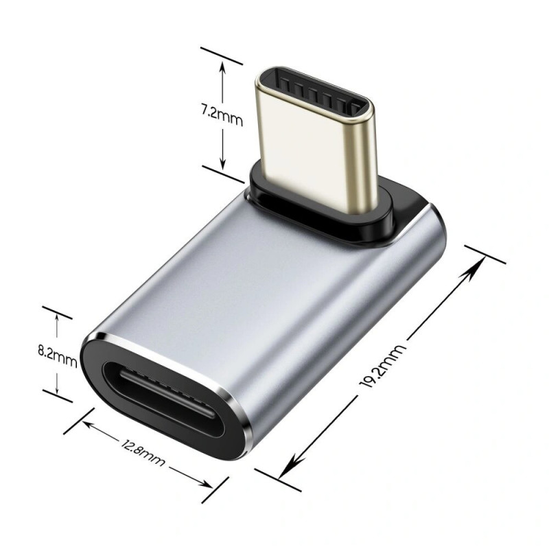 Tech-Protect UltraBoost AA02 USB-C leņķa adapteris, pelēks