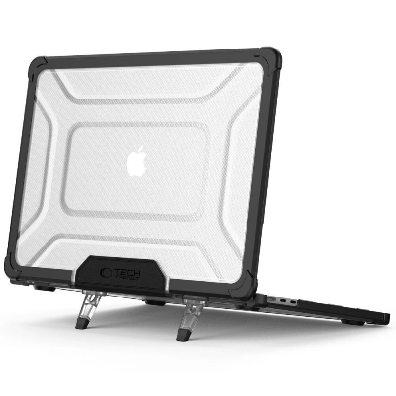 Tech-Protect SmartShell Pro vāciņš Apple MacBook Air 13" (M2/M3/M4/M5) 2023-2025, melns/caurspīdīgs