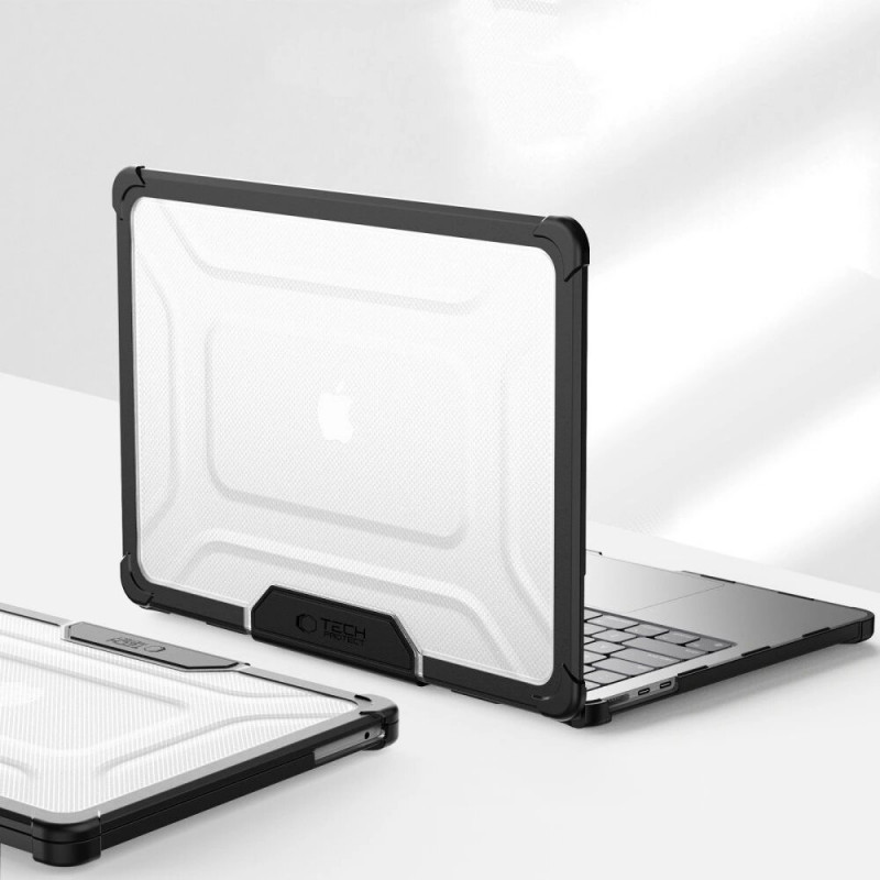 Tech-Protect SmartShell Pro vāciņš Apple MacBook Air 13" (M2/M3/M4/M5) 2023-2025, melns/caurspīdīgs