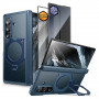 Supcase UB Aero MagSafe korpuss Samsung Galaxy Z Fold 8 Ultra ar rūdīto stiklu un privātuma stiklu, Aramid Blue