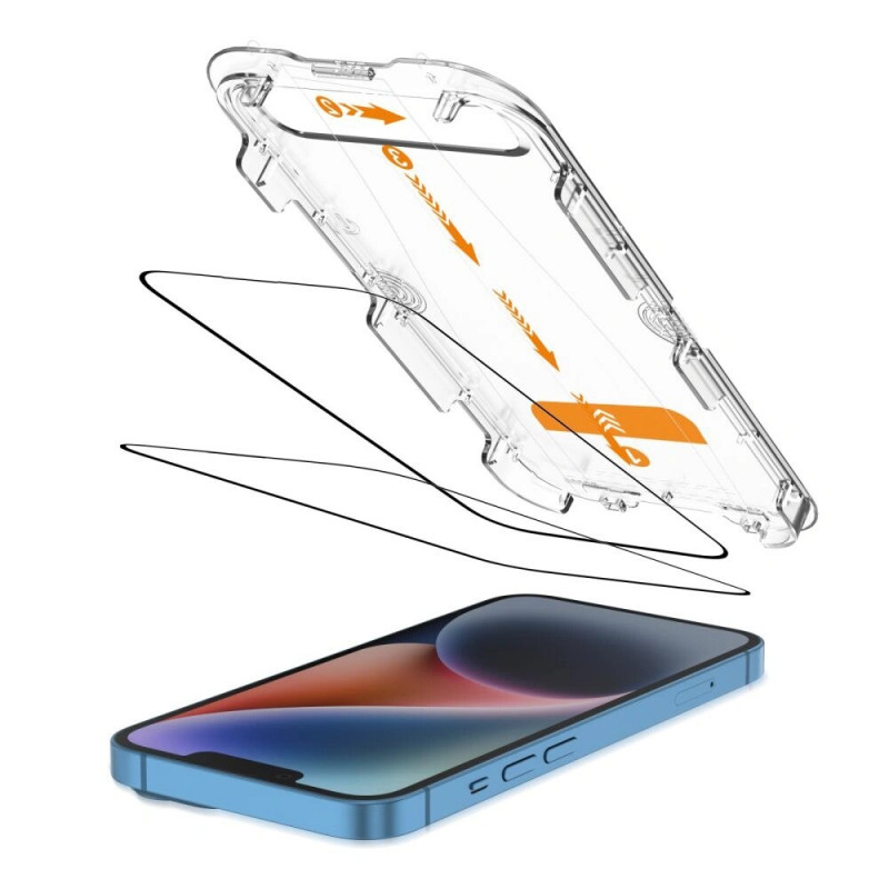 Tech-Protect Quick Set+ rūdīta stikla ekrāna aizsargs Apple iPhone 13 / 13 Pro / 14 / 16e, melns (2 gab.)