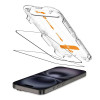 Tech-Protect Quick Set+ rūdītā stikla ekrāna aizsargs Apple iPhone 15 / 16, melns (2 gab.)