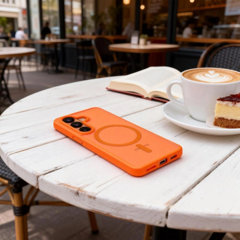 Tech-Protect Magmat MagSafe vāciņš Samsung Galaxy S26, matēti oranžs