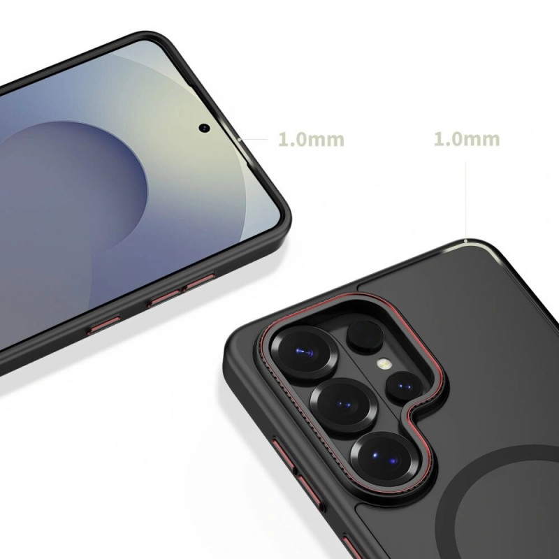 Tech-Protect MagCam MagSafe vāciņš Samsung Galaxy S26 Ultra, matēts melns/sarkans