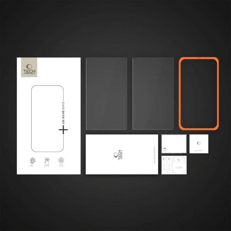 Tech-Protect Easy Set+ rūdīta stikla ekrāna aizsargs Nintendo Switch 2, caurspīdīgs (2 gab.)