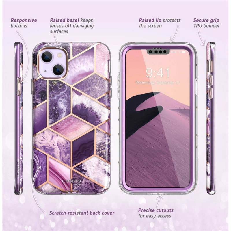 Supcase Cosmo vāciņš Apple iPhone 14 Plus / 15 Plus, Marble Purple
