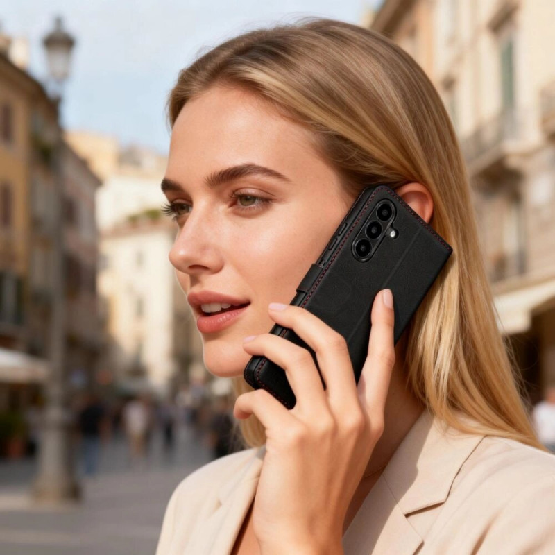 Tech-Protect maciņa futrālis Samsung Galaxy A57 5G, melns/sarkans