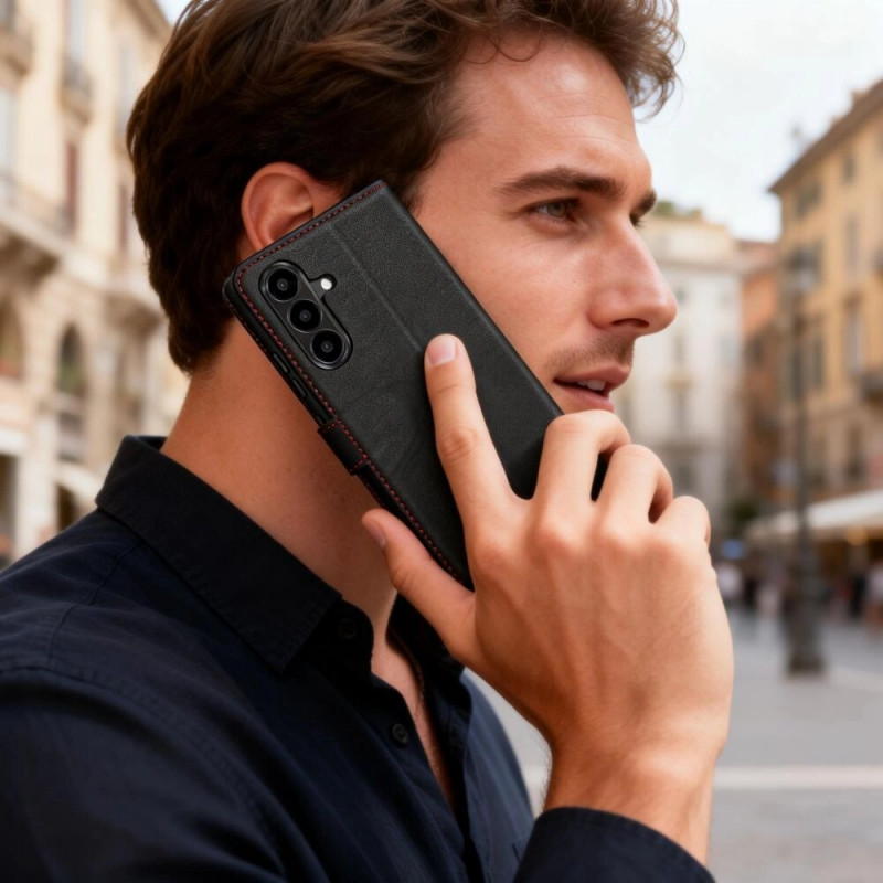 Tech-Protect maciņa futrālis Samsung Galaxy A57 5G, melns/sarkans