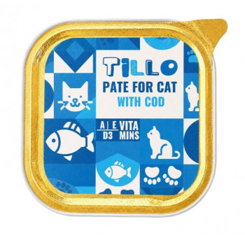 TILLO Pate Cod mitrā kaķu barība, 100 g