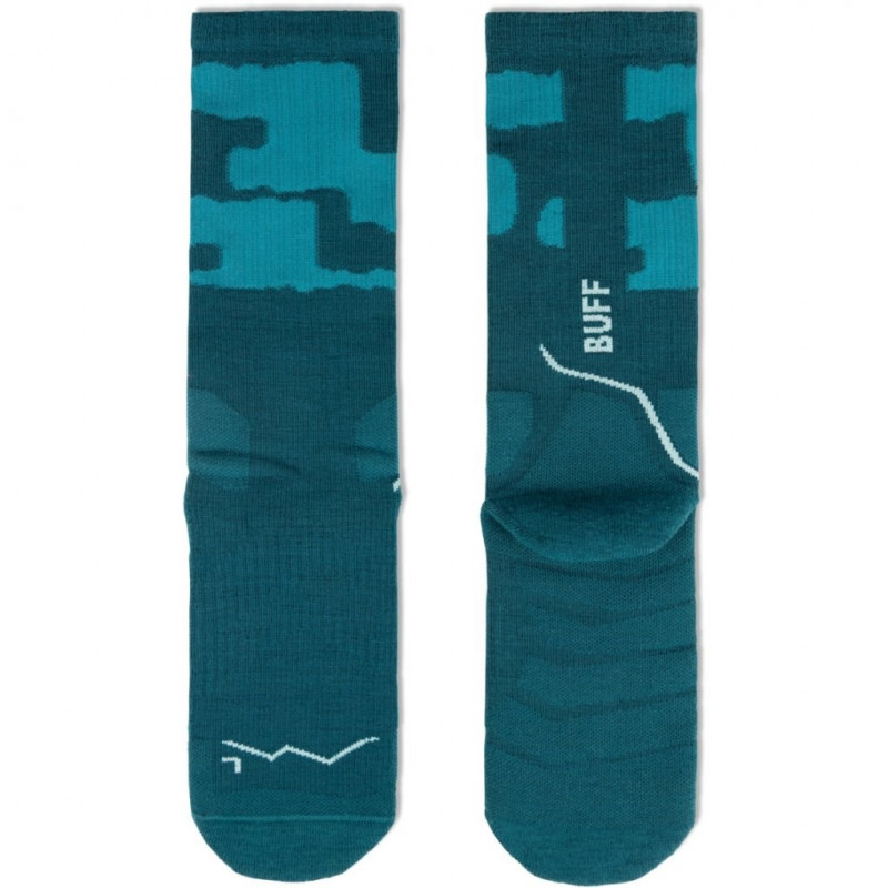 Buff Merino MW Crew zeķes MWC2, tirkīza, L