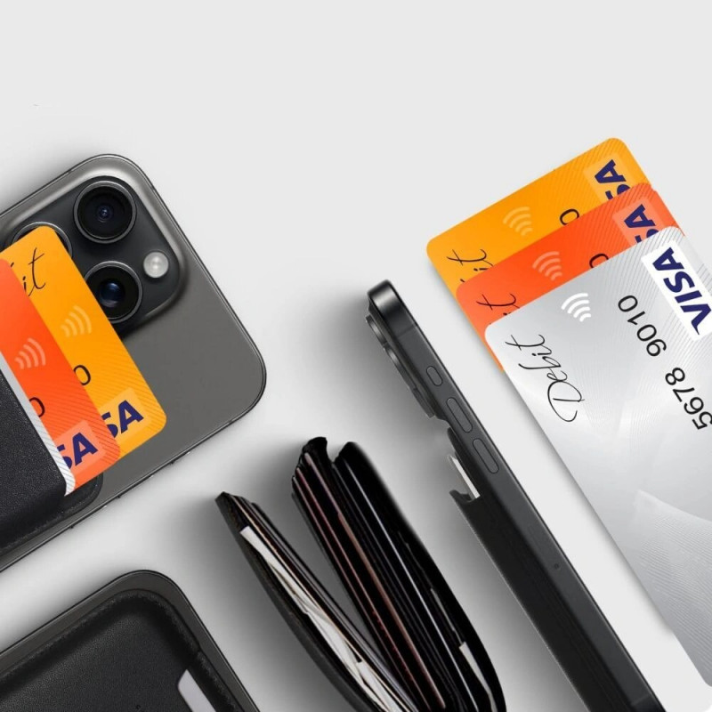 Tech-Protect MagWallet MagSafe universālais magnētiskais karšu vai dokumentu turētājs, melns