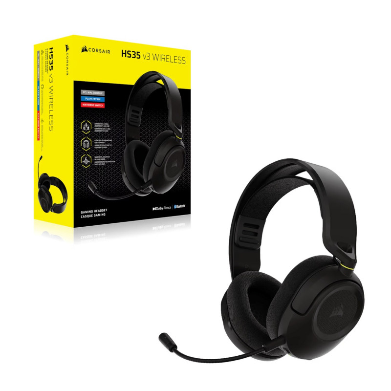 Corsair HS35 V3 bezvadu austiņas PlayStation CA-9011410-WW, Carbon