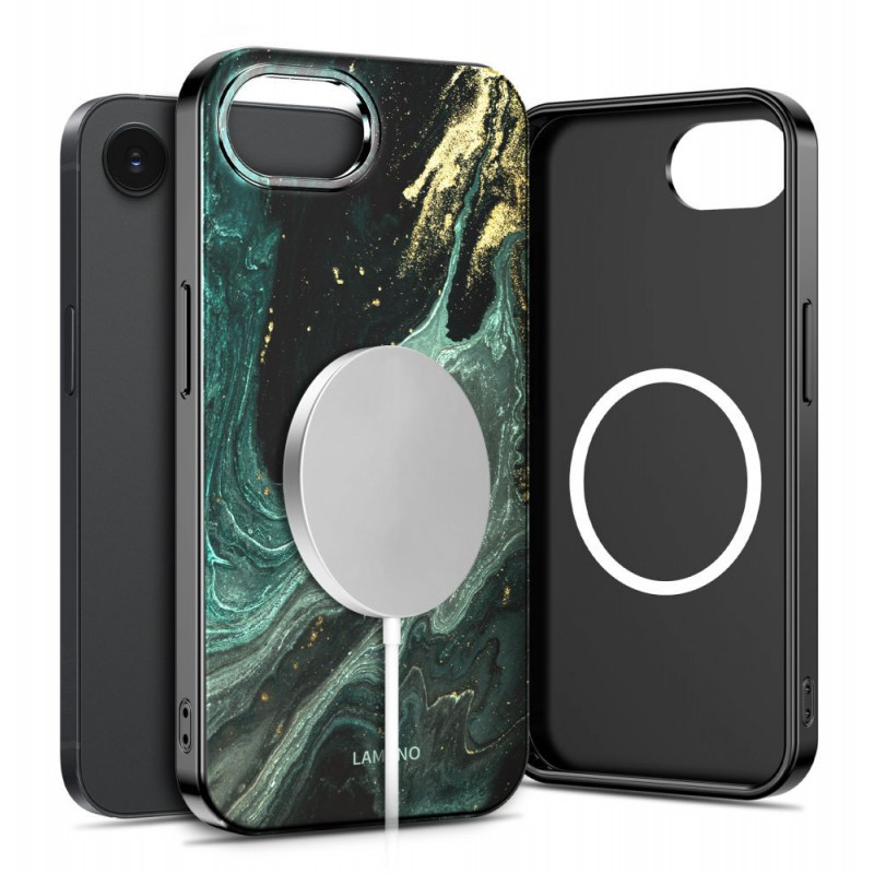 Tech-Protect Lamano MagSafe vāciņš Apple iPhone 16e / 17e, melns un zaļš (Verde Aura)