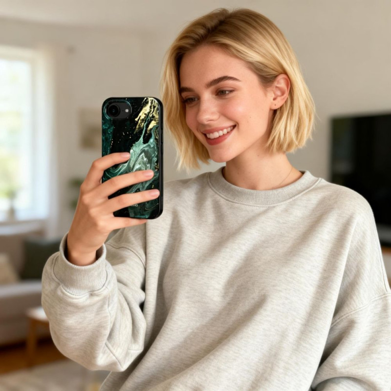 Tech-Protect Lamano MagSafe vāciņš Apple iPhone 16e / 17e, melns un zaļš (Verde Aura)