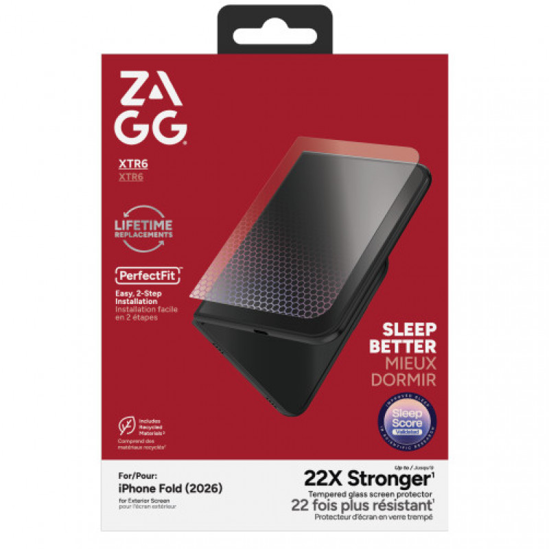 ZAGG InvisibleShield Glass XTR6 ekrāna aizsargstikls Apple iPhone Duo (ārējais ekrāns) ZAG348