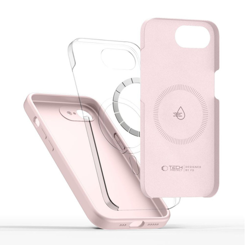 Tech-Protect silikona MagSafe vāciņš Apple iPhone 16e / 17e, Pink Pearl