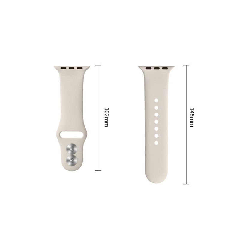 Tech-Protect silikona siksniņa Apple Watch 8 / 9 / 10 / 11 / 12 / SE / Ultra 44/45/46/49 mm, Starlight