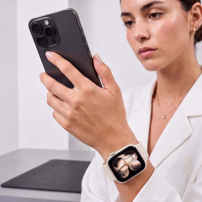 Tech-Protect silikona siksniņa Apple Watch 8 / 9 / 10 / 11 / 12 / SE / Ultra 44/45/46/49 mm, Starlight
