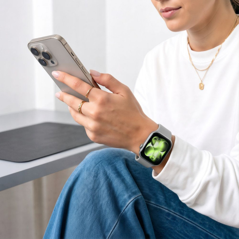 Tech-Protect silikona aproce Apple Watch 8 / 9 / 10 / 11 / 12 / SE / Ultra 44/45/46/49 mm, Lunar Grey