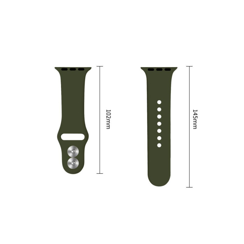 Tech-Protect silikona siksniņa Apple Watch 8 / 9 / 10 / 11 / 12 / SE / Ultra 44/45/46/49 mm, olīvu zaļa