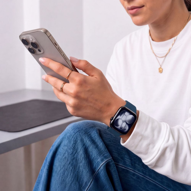 Tech-Protect silikona siksniņa Apple Watch 8 / 9 / 10 / 11 / 12 / SE / Ultra 44/45/46/49 mm, Navy Blue