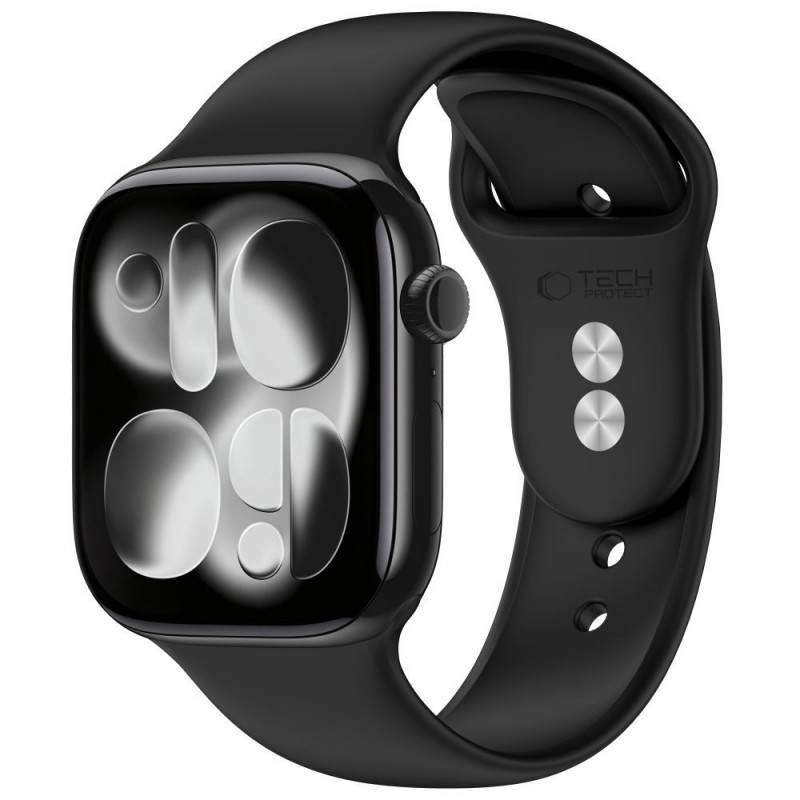 Tech-Protect silikona siksniņa Apple Watch 8 / 9 / 10 / 11 / 12 / SE / Ultra 44/45/46/49 mm, melna