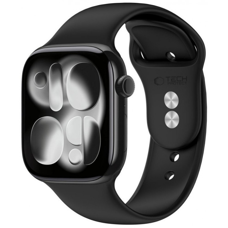 Tech-Protect silikona siksniņa Apple Watch 8 / 9 / 10 / 11 / 12 / SE / Ultra 44/45/46/49 mm, melna
