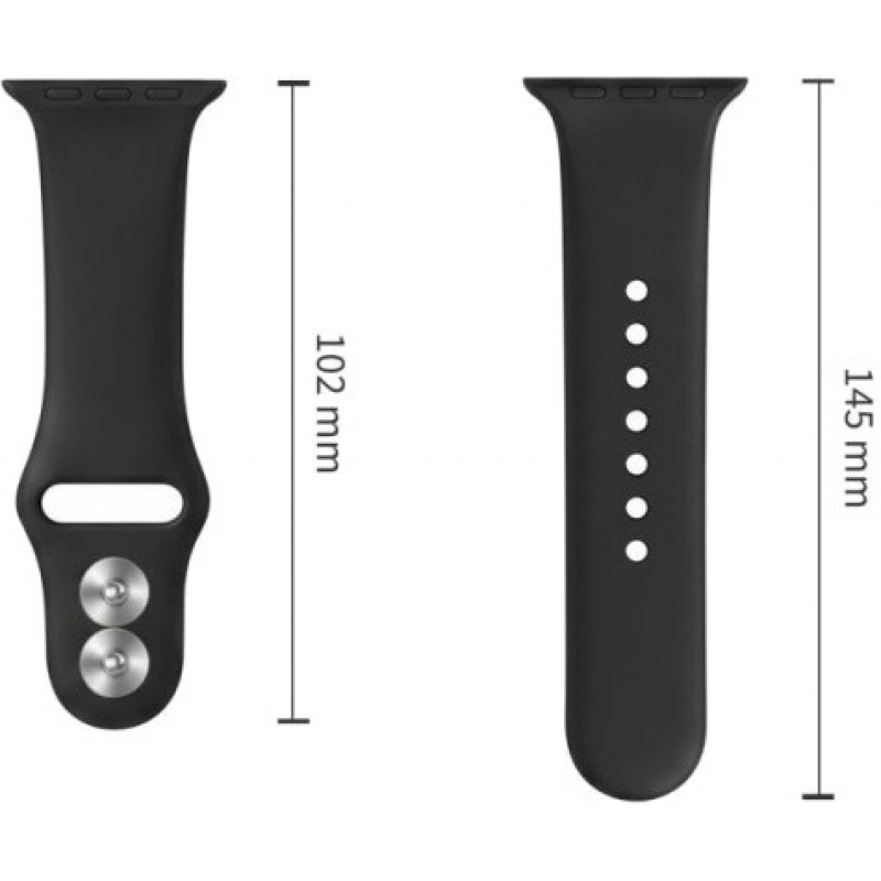 Tech-Protect silikona siksniņa Apple Watch 8 / 9 / 10 / 11 / 12 / SE / Ultra 44/45/46/49 mm, melna