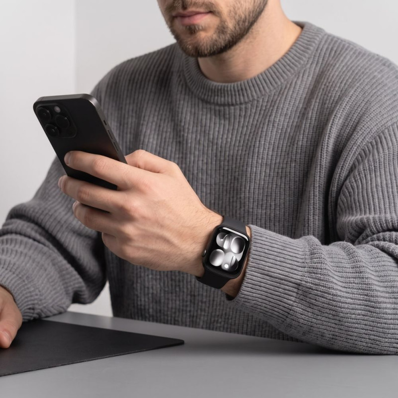 Tech-Protect silikona siksniņa Apple Watch 8 / 9 / 10 / 11 / 12 / SE / Ultra 44/45/46/49 mm, melna