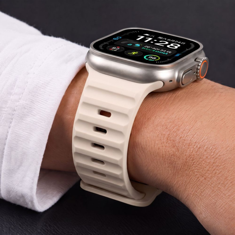 Tech-Protect Silicone Line Apple Watch 8 / 9 / 10 / 11 / 12 / SE / Ultra 44/45/46/49 mm siksniņa, Stone