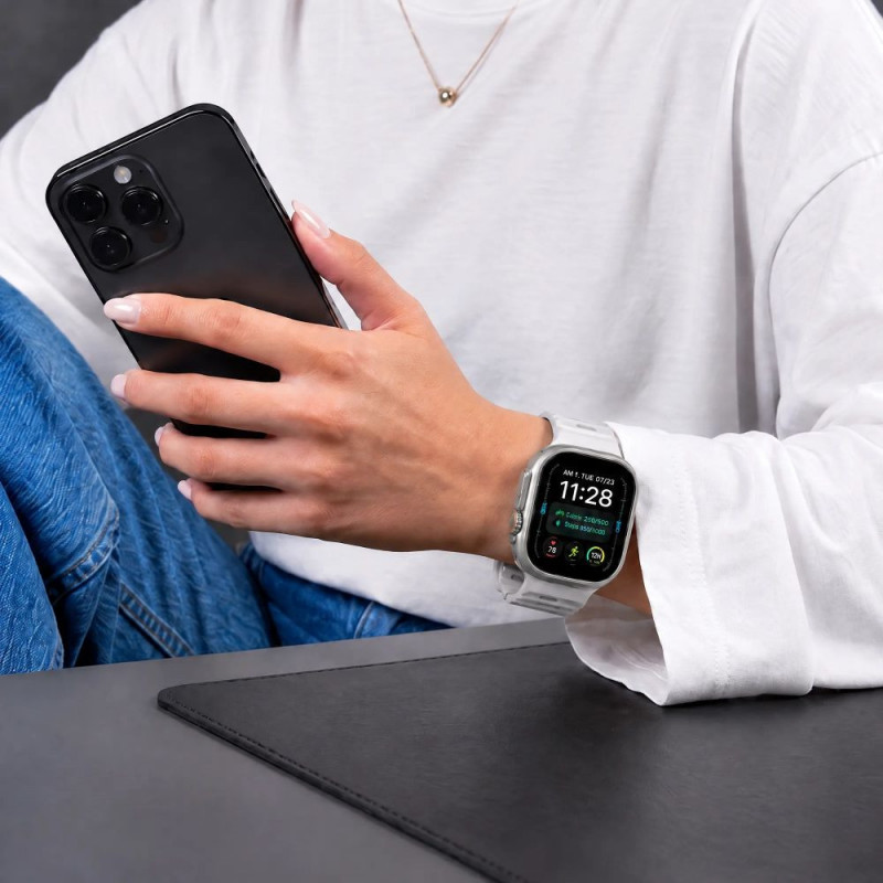 Tech-Protect Silicone Line Apple Watch 8 / 9 / 10 / 11 / 12 / SE / Ultra 44/45/46/49 mm siksniņa, Lunar Grey