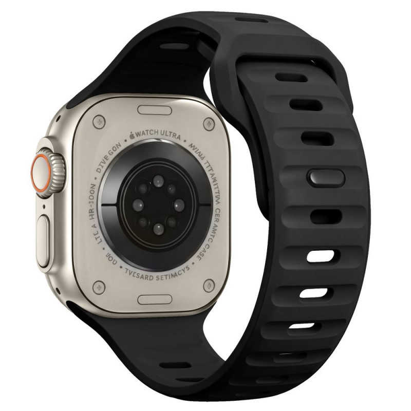 Tech-Protect Silicone Line Apple Watch 8 / 9 / 10 / 11 / 12 / SE / Ultra 44/45/46/49 mm siksniņa, melna