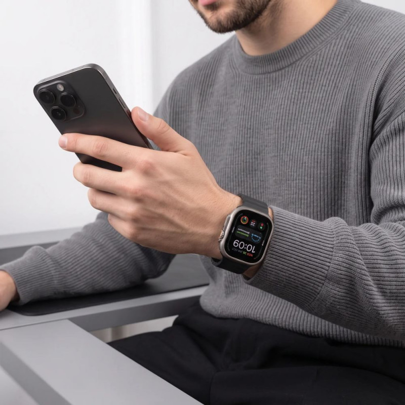 Tech-Protect Silicone Line Apple Watch 8 / 9 / 10 / 11 / 12 / SE / Ultra 44/45/46/49 mm siksniņa, melna