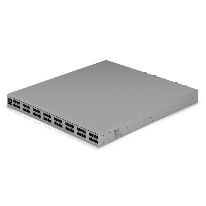 Ubiquiti UniFi Switch 32x QSFP28 100 Gbit, pārvaldāms, 19" stiprināms statnē, 1,3" skārienekrāns