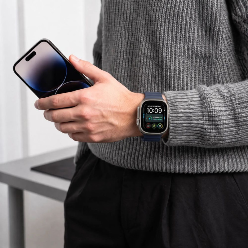 Tech-Protect Silicone Line Apple Watch 8 / 9 / 10 / 11 / 12 / SE / Ultra 44/45/46/49 mm siksniņa, Atlantic Blue