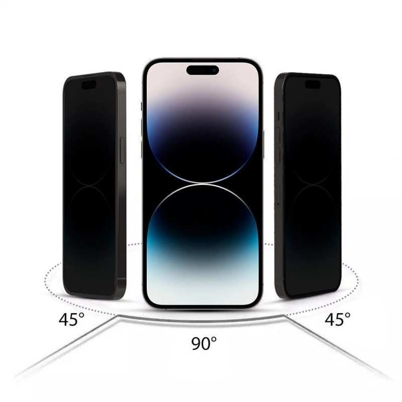 Tech-Protect Anti Spy Glass Pro+ privātuma rūdītais stikls Apple iPhone 17e / 16e / 14 / 13 Pro / 13 (2 gab.), melns