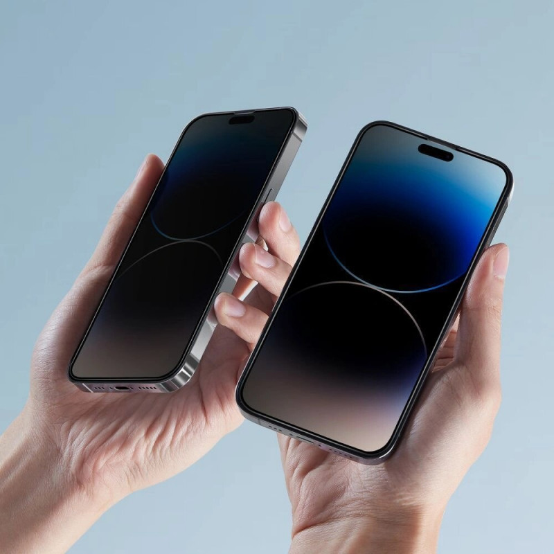 Tech-Protect Anti Spy Glass Pro+ privātuma rūdītais stikls Apple iPhone 17e / 16e / 14 / 13 Pro / 13 (2 gab.), melns
