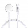 Tech-Protect MC02 UltraBoost magnētiskais lādētājs USB-C kabelis 100 cm Apple Watch, balts