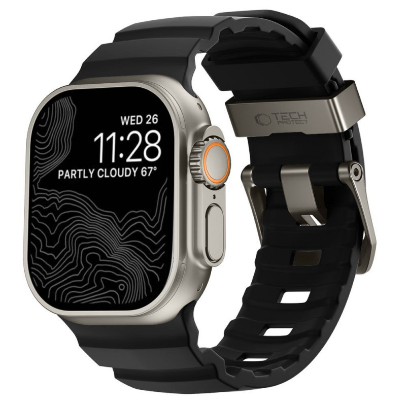 Tech-Protect Motion Apple Watch 8 / 9 / 10 / 11 / 12 / SE / Ultra 44/45/46/49 mm siksniņa, melna
