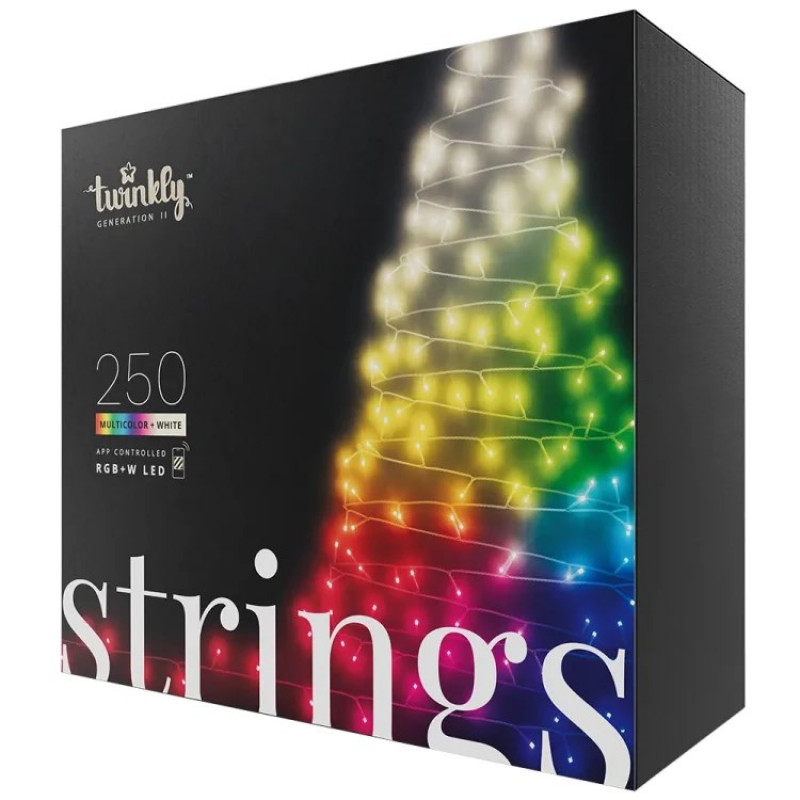 Twinkly Strings 250 LED virtenes gaismas TWS250SPP-TEU, 5 mm RGBW, caurspīdīgas