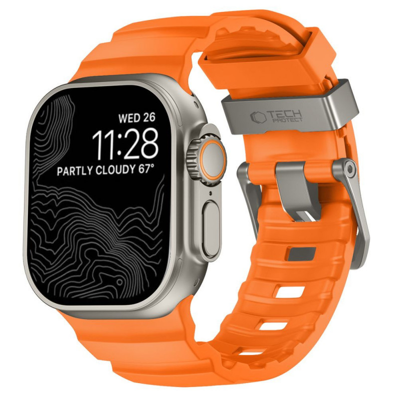 Tech-Protect Motion Apple Watch 8 / 9 / 10 / 11 / 12 / SE / Ultra 44/45/46/49 mm siksniņa, Signal Orange