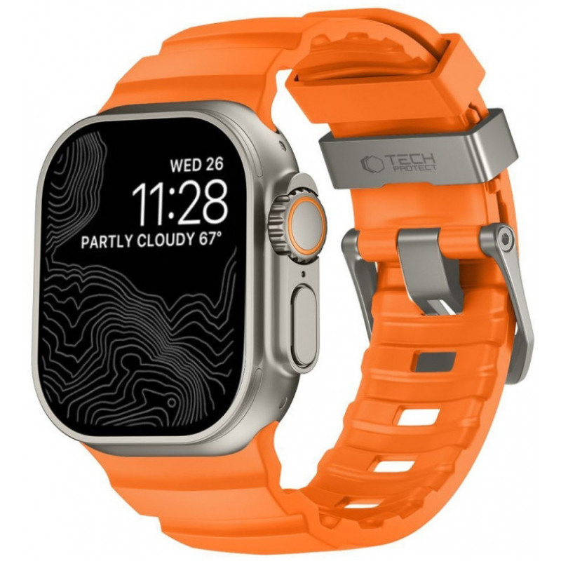 Tech-Protect Motion Apple Watch 8 / 9 / 10 / 11 / 12 / SE / Ultra 44/45/46/49 mm siksniņa, Signal Orange