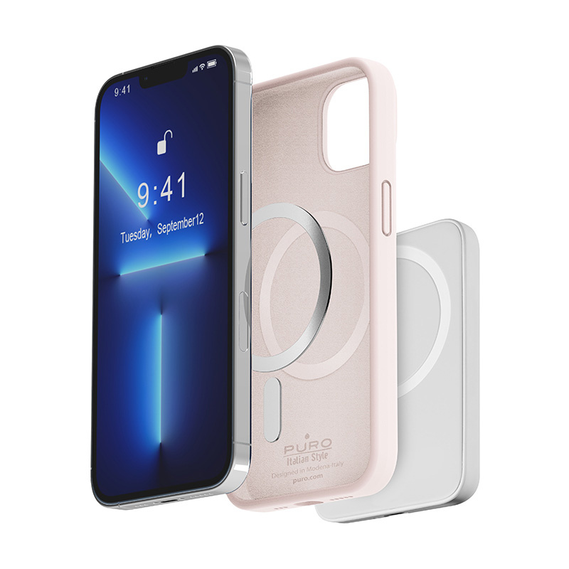 Puro ICON MAG MagSafe silikona apvalks Apple iPhone 14 Pro Max, Dusty Pink