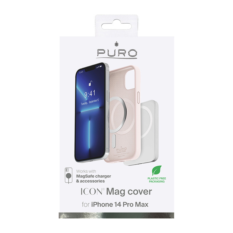 Puro ICON MAG MagSafe silikona apvalks Apple iPhone 14 Pro Max, Dusty Pink