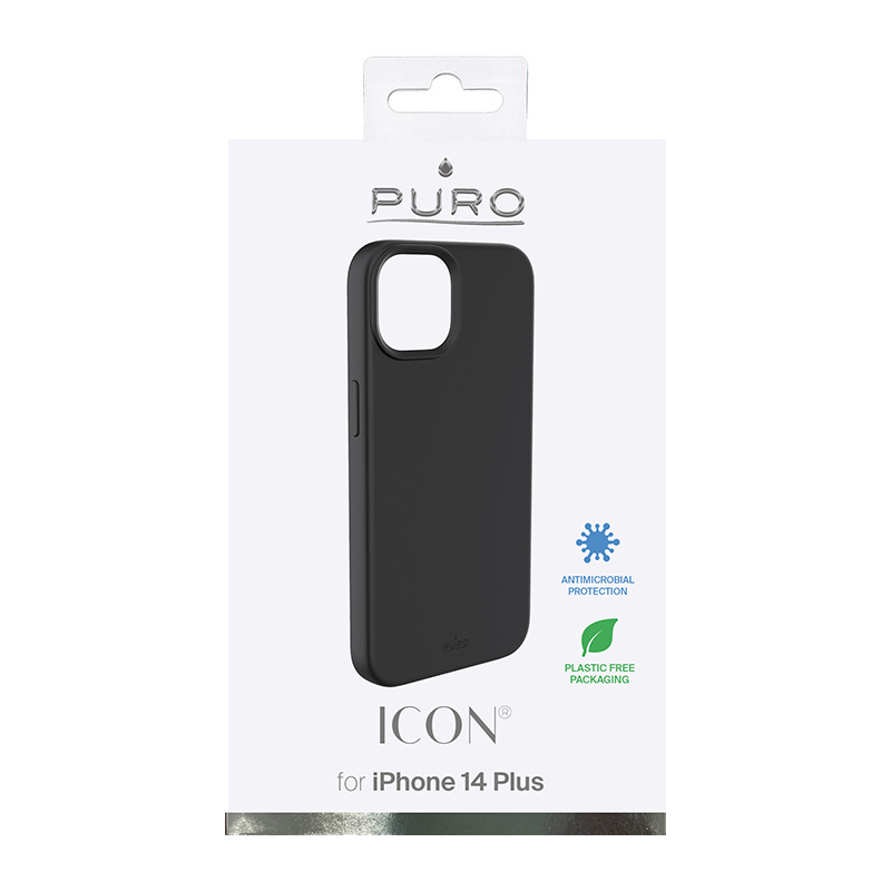 Puro ICON Antimicrobial vāciņš Apple iPhone 14 Plus / 15 Plus, melns