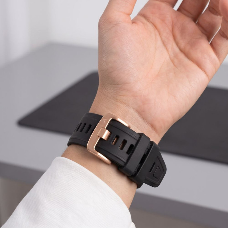 Tech-Protect silikona pulksteņa siksniņa Garmin Fenix 5s / 5s Plus / 6s / 6s Pro / 7s / 8 / 9 / 9 Pro 43 mm, melna